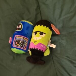 Bark Monster Buddies Plush Set - Green and Blue